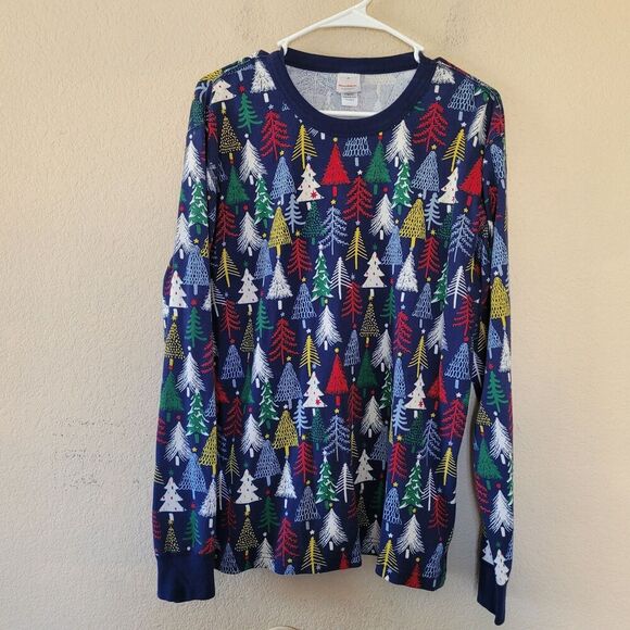 Hanna Andersson Twinkly Trees Organic Cotton Shirt Pajamas Adult Size Xlarge Euc - Picture 1 of 6